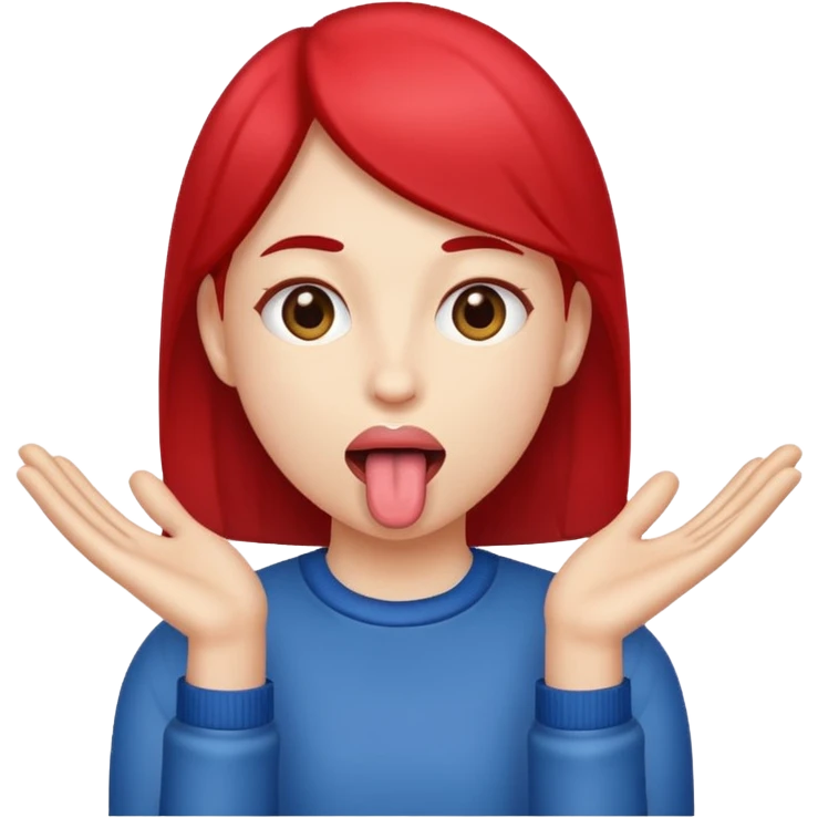 Tongue out with hands to the side emoji
