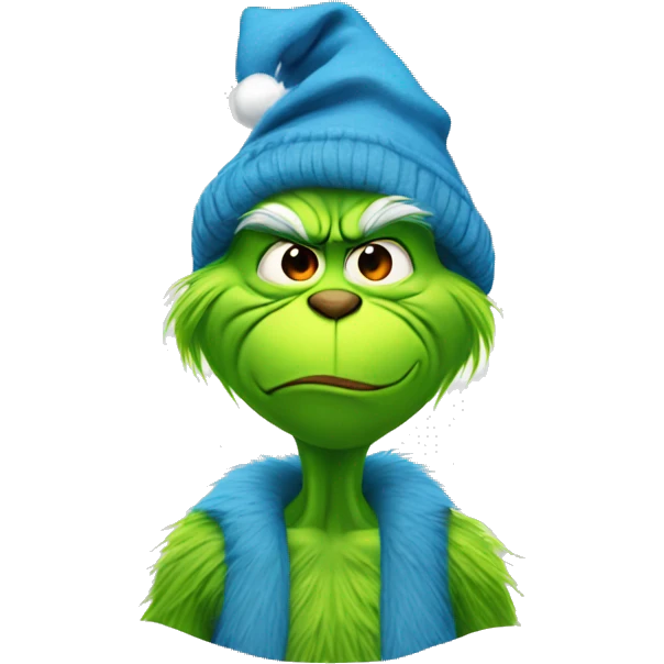 grinch blue with halloween clothes emoji