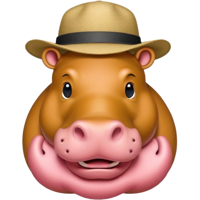 hipoptamus body wearing hat emoji