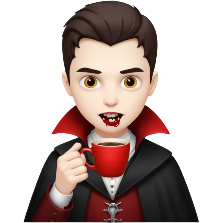 kid vampire drinking coffee emoji