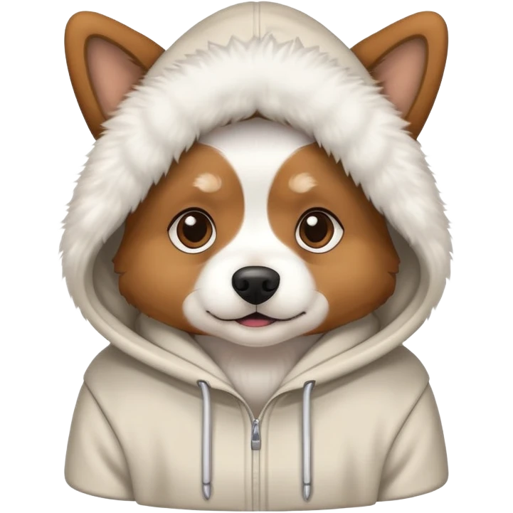 Dog wearing hoodie emoji
