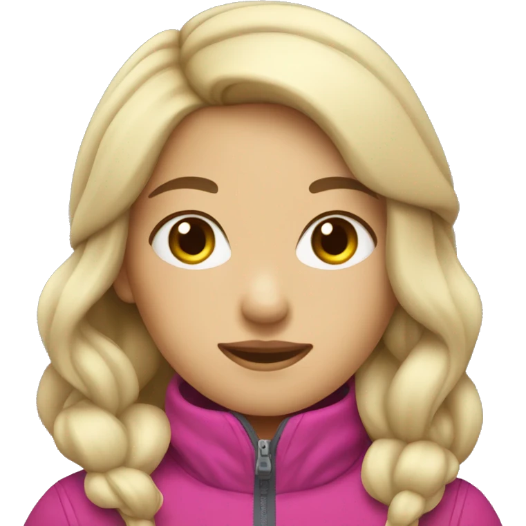 Asian blonde girl with blue eyes skiing emoji