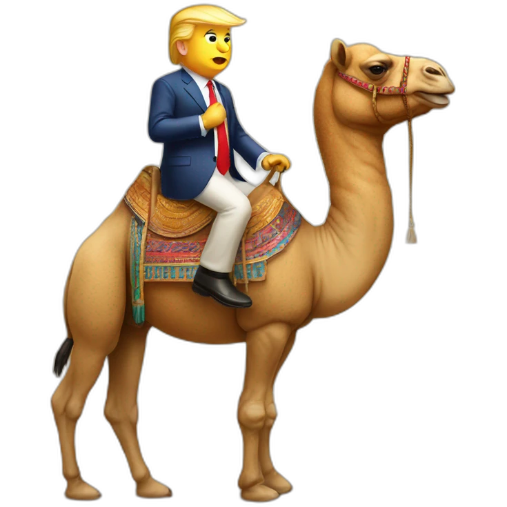 donald trump on a camel emoji