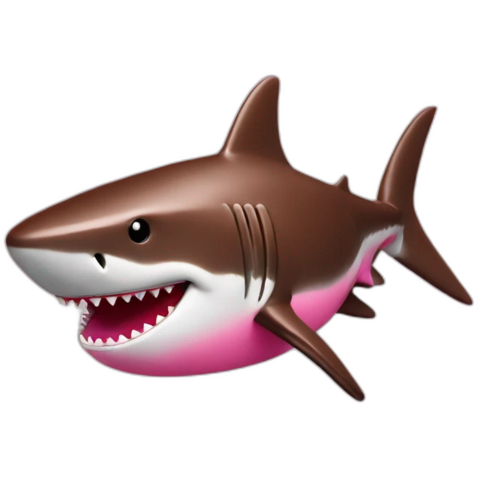 Shark in pink chocolate  emoji
