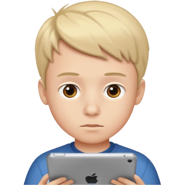 boy looking at an ipad emoji