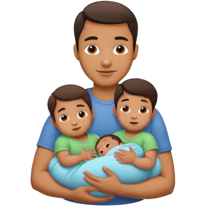 man with three babies emoji