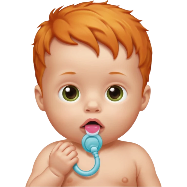 newborn ginger with pacifier no hands emoji