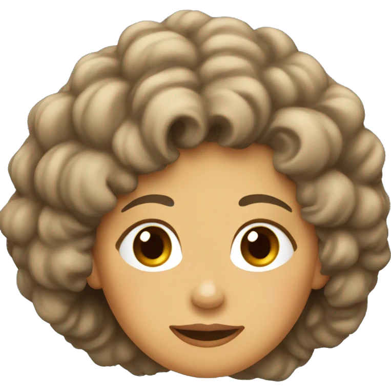 Mujer castaña pelo rizado  emoji