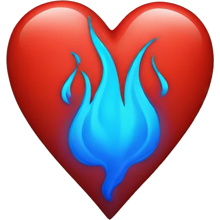 red heart with blue flames emoji