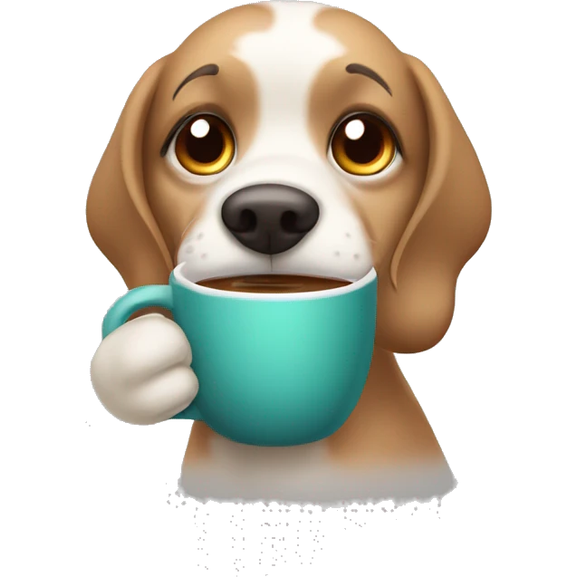 dog drinking hot coco emoji