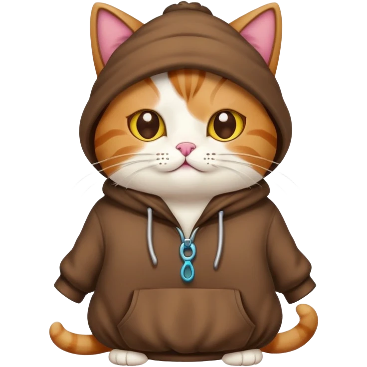 Cat wearing poo clothes emoji