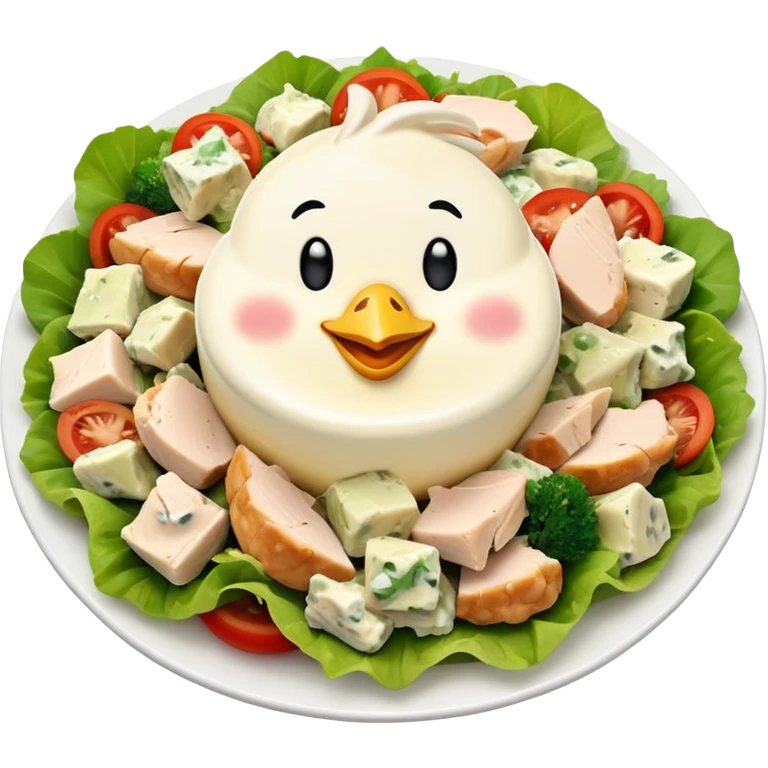 Smiling chicken salad emoji