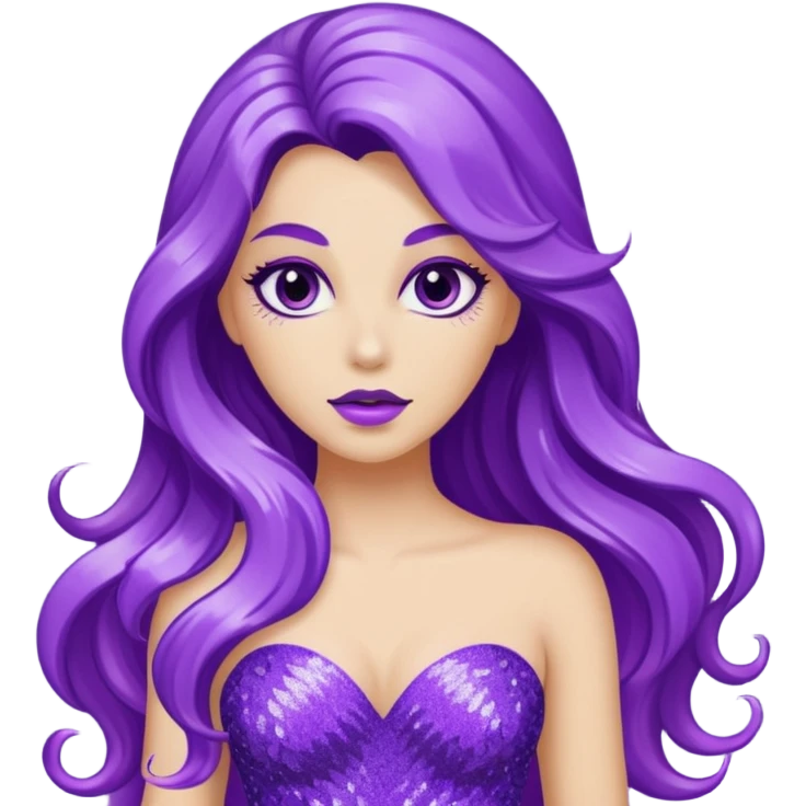 glitter purple siren emoji