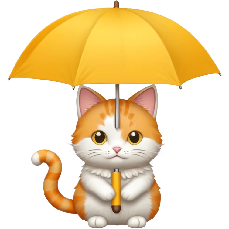 Cat with yellow umbrella emoji