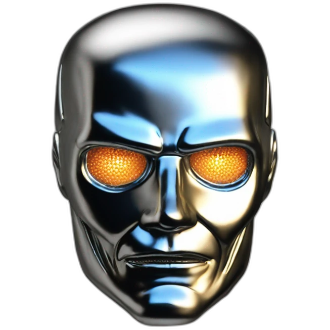the T-1000 from the movie Terminator 2 in liquid metal form emoji