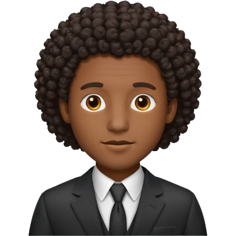 curly-haired black man in a suit emoji