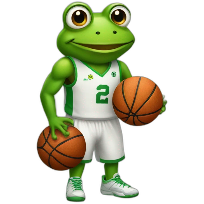 Frog basketball player emoji