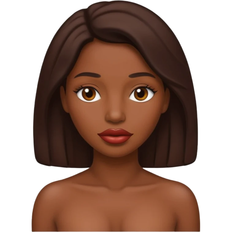 Nude brown woman pussy lips emoji