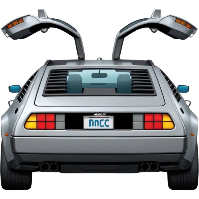 Silver DMC 12 Delorean backshot emoji