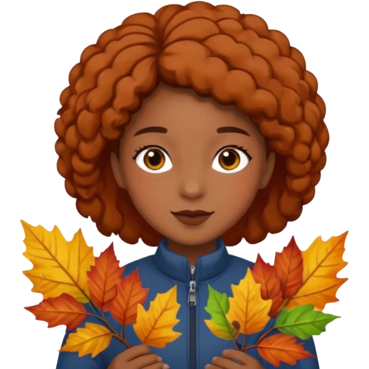  Brown autumn on hand emoji