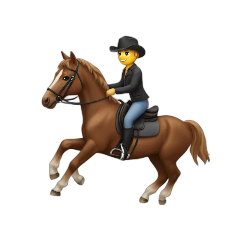A horse riding emoji