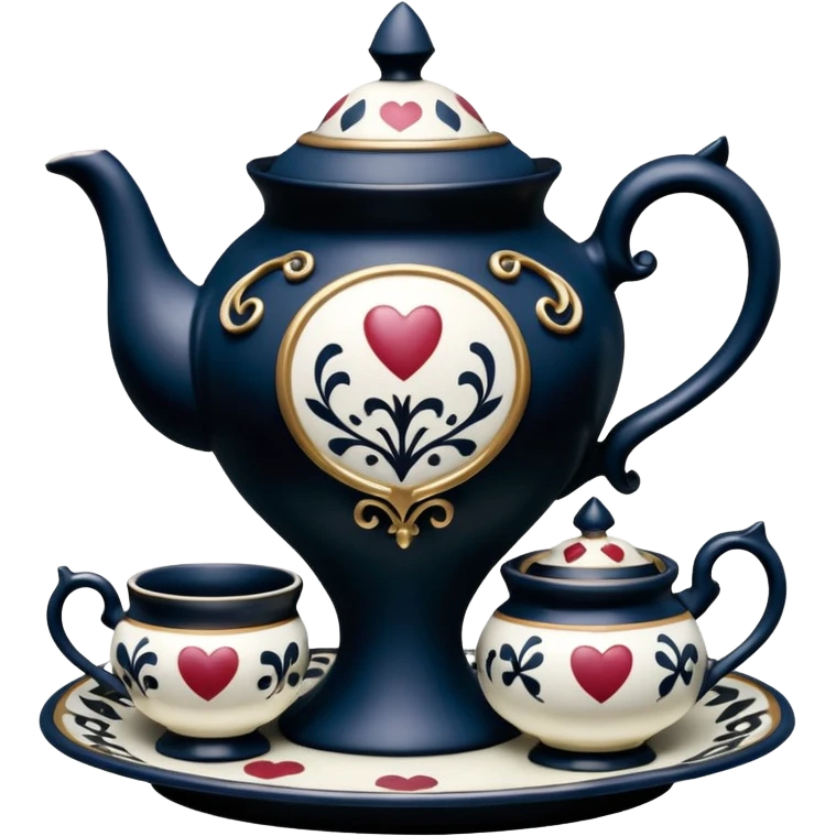 Isolated, detailed illustration of the most incredibly modern, gothic style of disney's Alice in wonderland tea party
figurine imaginable, toy style. emoji