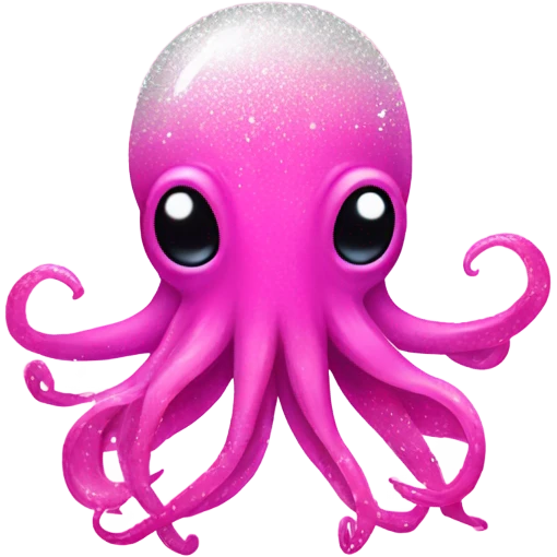Pink ombre squid with glitter  emoji