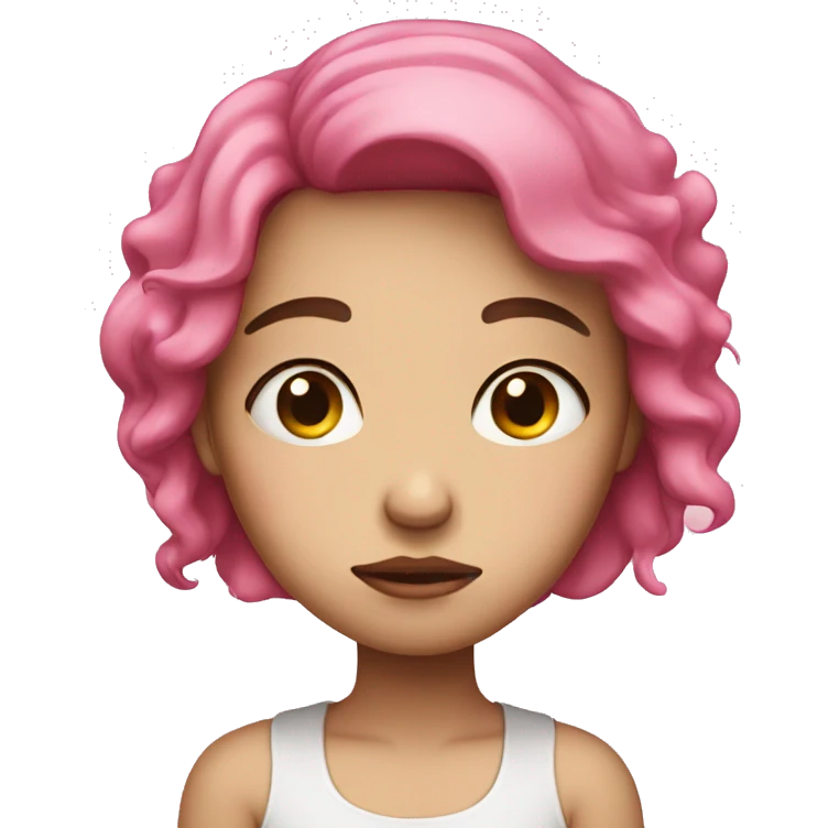sad pink girl  emoji