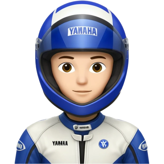 yamaha motorcycle racer with full face helmet emoji