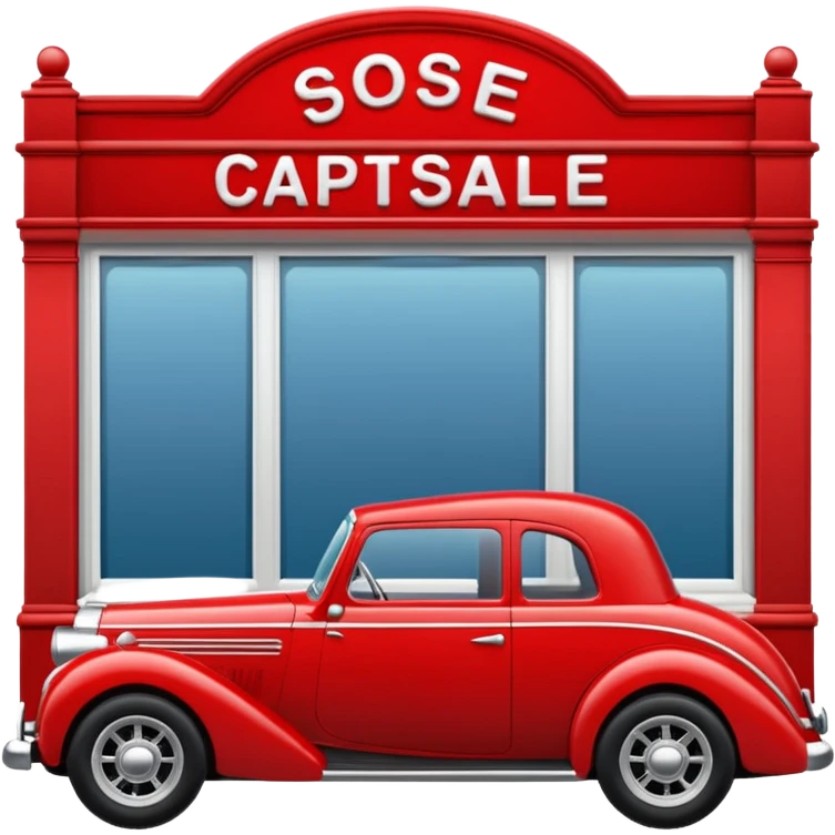 a car with a big capital letters for sale sign in the front window emoji