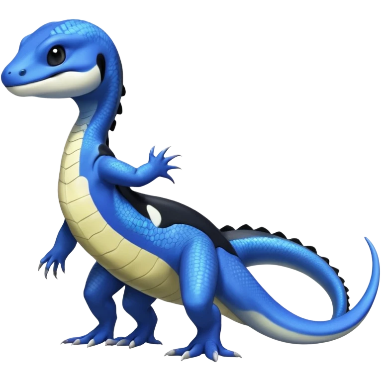 Orca-dragon-reptile-reptilian-lizard-skink-gecko-Digimon-Fakémon-hybrid full body, two legs, arms, tail emoji
