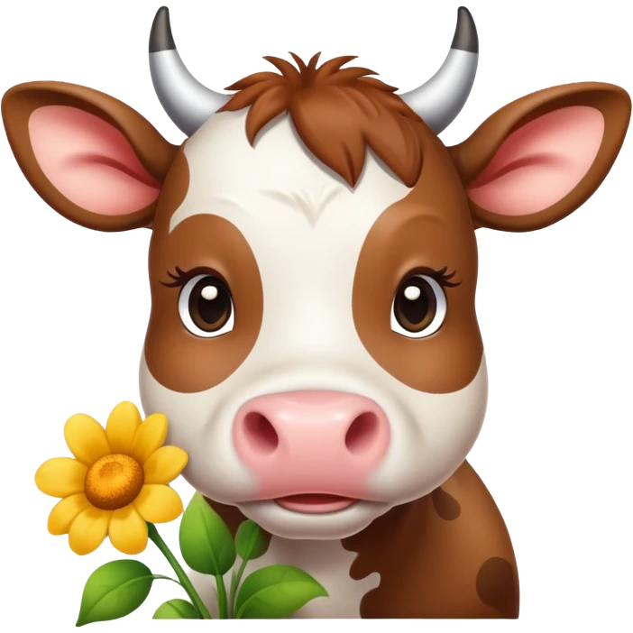 Cute Cow giving flowers emoji