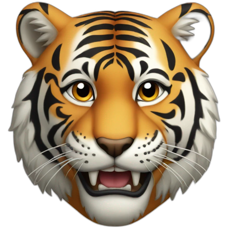 A tiger with a steack in the mouth emoji