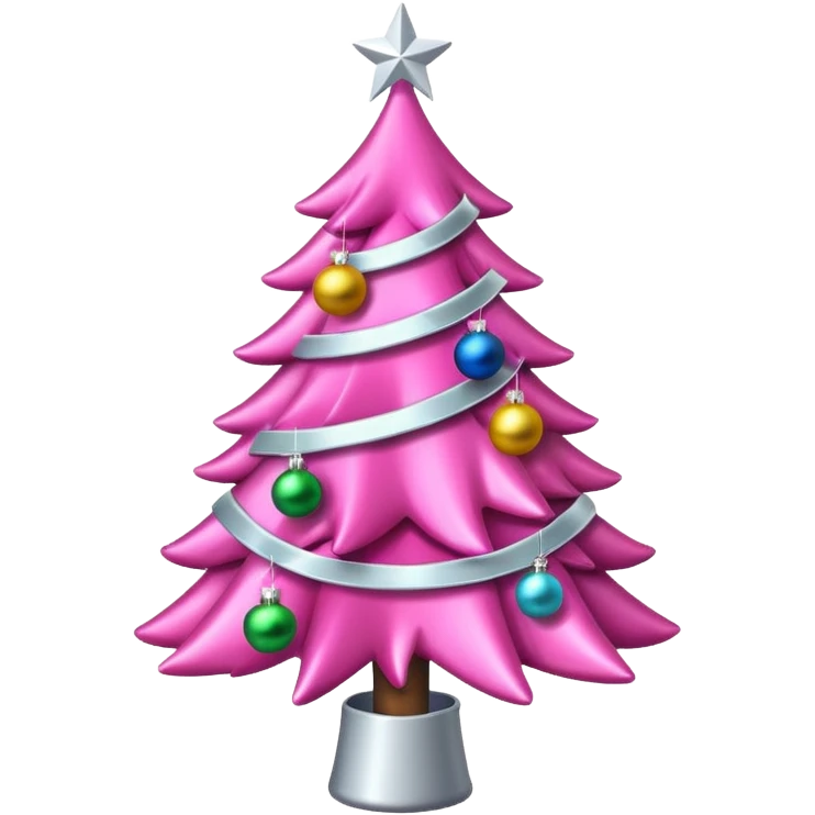 Pink Christmas tree emoji