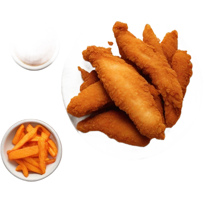 Chicken tenders and sweet potato fries emoji