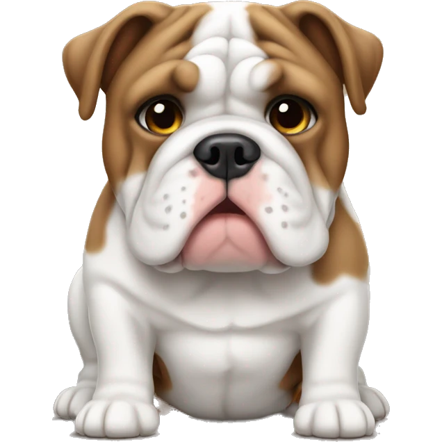Brown white English bulldog  emoji