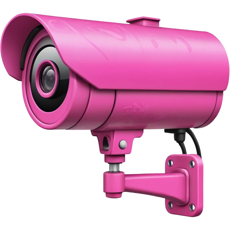 Security Camera pink with graffity emoji