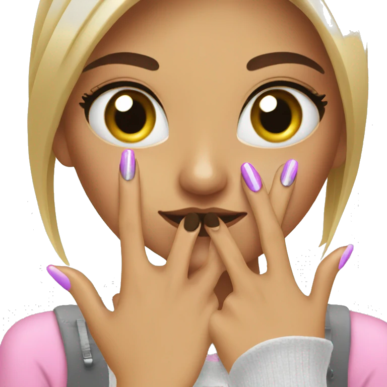 girl getting her nails done emoji