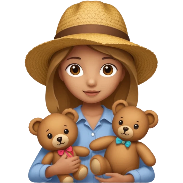 girl wearing hat with teddy bear  emoji
