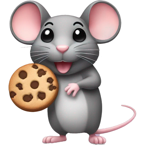 mouse with cookie  emoji