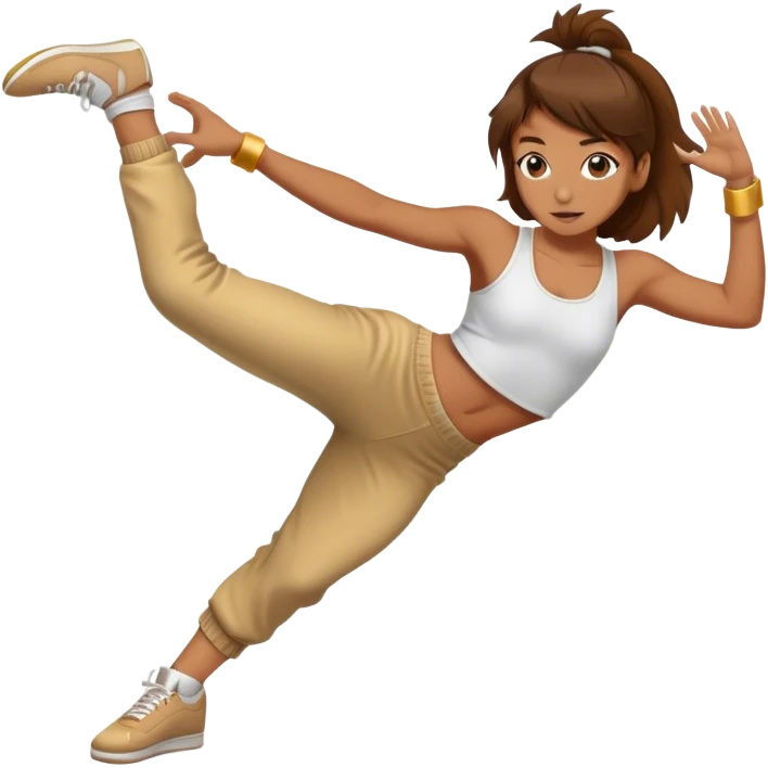 Breakdance Mädchen braune Haare  emoji