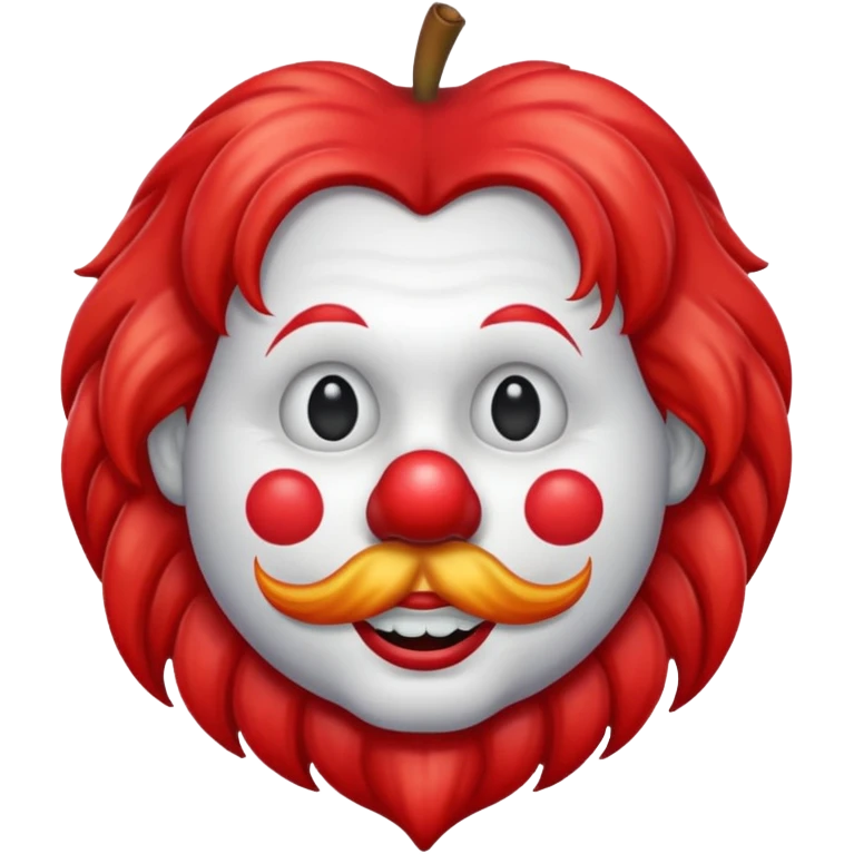 apple clown emoji with long hair emoji