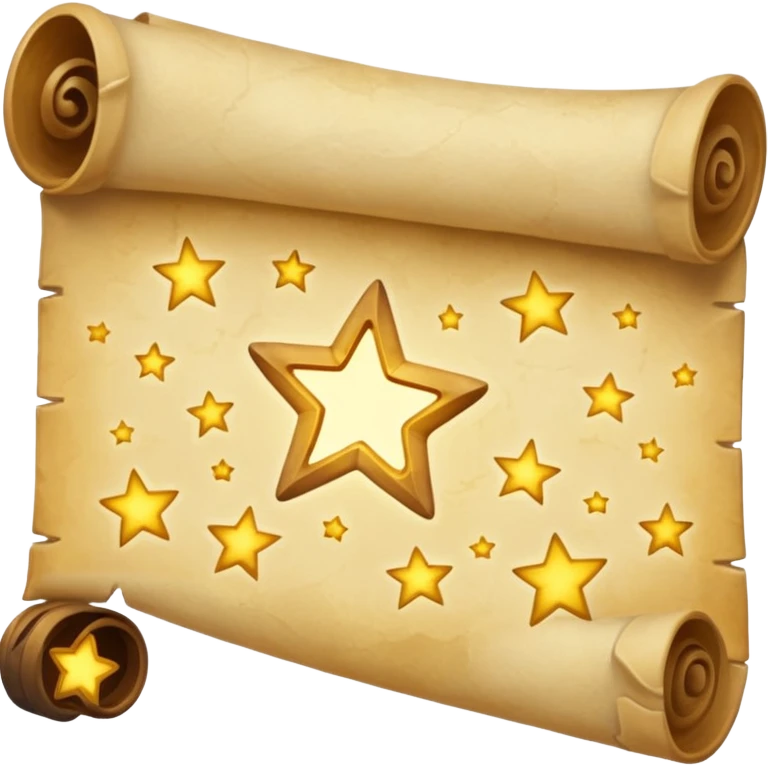 open scroll with stars above emoji