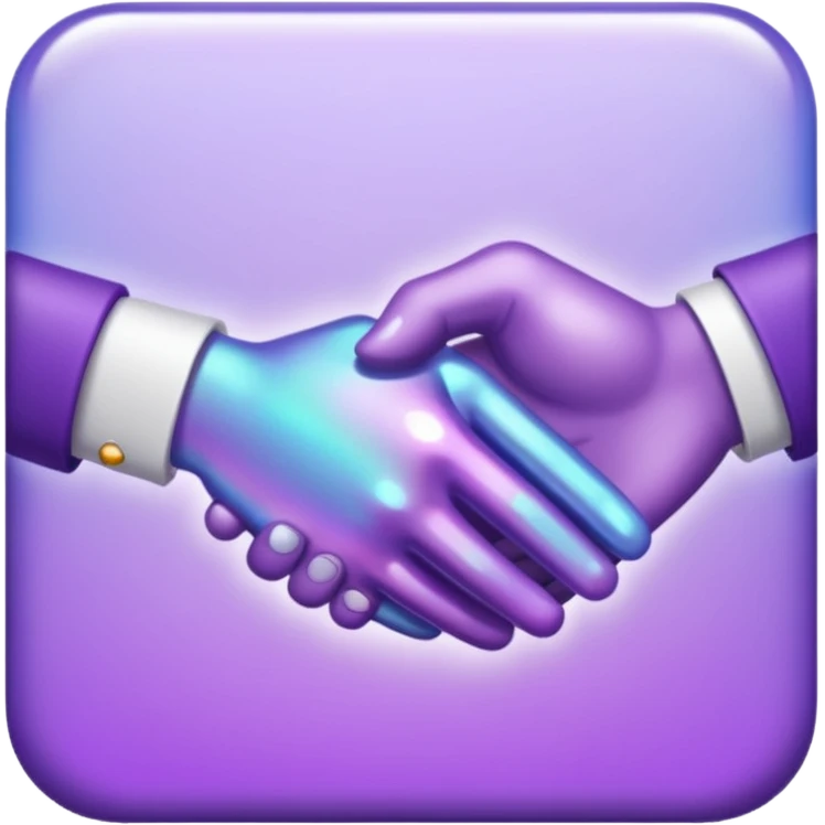 Glitter Purple and Cian handshake emoji