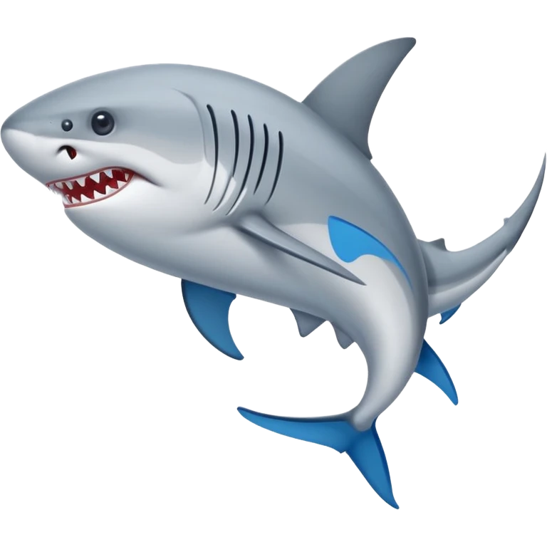 Tiburón con 3 patas y tenis Nike azules emoji