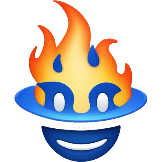 atlassian software logo with flames around it emoji