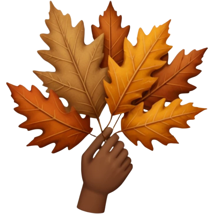  Brown autumn on hand emoji
