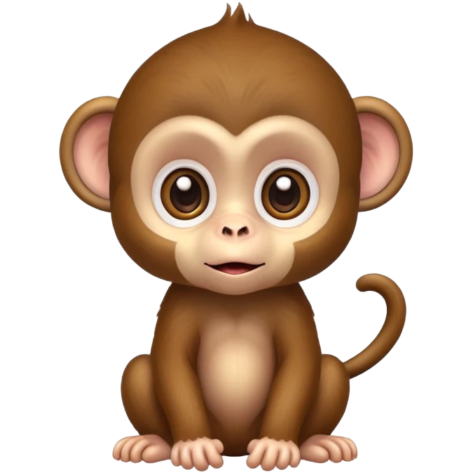 cute baby monkey with big eyes emoji
