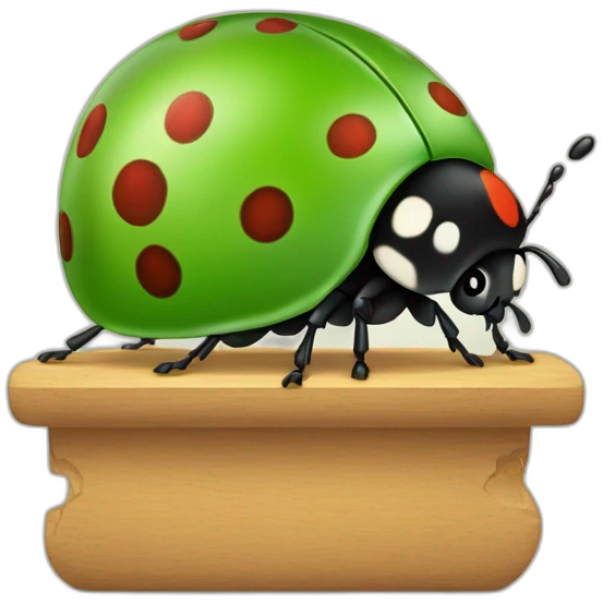 Coccinelle sur étagères emoji