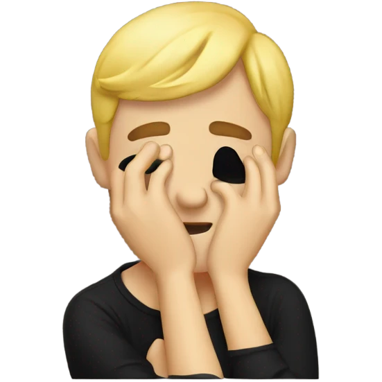 Facepalm black tshirt  emoji
